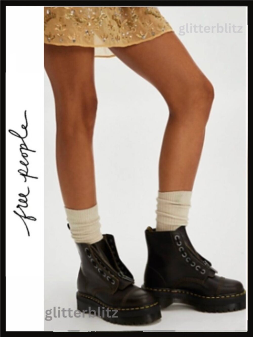 Dr. Martens Sinclair Platform Zip Front Boots Orleans Dark Taupe EU 39 US 8/8.5